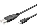Kabel; USB; K93181; wtyk USB-A; wtyk microUSB; 1,8m; czarny; okrągły; PVC; Goobay; RoHS