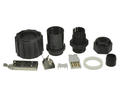 Plug; USB A; 17-200121; 4 ways; for cable; straight; black; bayonet; solder; gold plated; 100V; 1,5A; IP67; PBT; Conec; RoHS