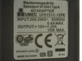 Power Supply; plug; ZSI12V1,25A; 12V DC; 1,25A; straight 2,5/5,5mm; black