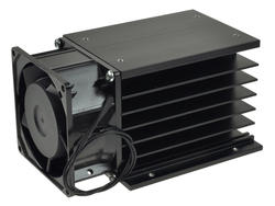 Heatsink; DY-HAW-220; for 3-phase SSR; with fan 220V AC; with holes; 0,4K/W; blackened; 135mm; 100mm; 80mm; Firma Piekarz