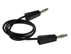 Test lead; 22.100.050.2; 2x banana plug; 4mm; 0,5m; PVC; 0,75mm2; black; 15A; 60V; nickel plated brass; Amass; 3.106