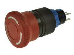 Przełącznik; bezpieczeństwa; przyciskowy; LAS1-APY-22TS; ON-ON; grzybkowy; odkręcany; 2 tory; czerwony; bez podświetlenia; bistabilny; do lutowania; 5A; 250V AC; Onpow