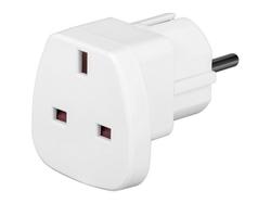 Adapter plug / socket; AC power; CEE 7/7-UK; ADAP-UK/CEE 7/7; straight; snap; 13A; 230V; Goobay; RoHS