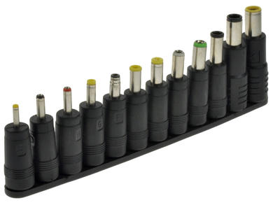 Connector set; DC power; Zestaw 12 końcówek zasilających z gniazdem 2.1/5.5; straight; plastic; RoHS