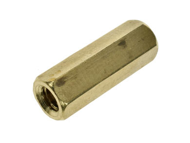 Spacers; DI6M4WW18M; M4; internal/internal; 18mm; 6mm; 7mm; 6mm; screwed spacer sleeve; hexagonal; metal; brass yellow; RoHS
