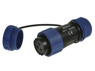 Socket; SP2110/S3II-1C; 3 ways; solder; 4,0mm2; 7-12mm; SP21; for cable; IP68; 30A; 500V; Weipu; RoHS