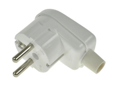 Plug; AC power; CEE 7/6; W10WP; angled 90°; for cable; 16A; 250V; screw; Powstaniec; RoHS