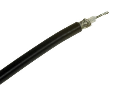 Wire; coaxial; RG58 C/U; wrapped 1x0,90mm2; stranded; Cu; black; PVC; round; shielded; 50V; 200m spool; Technokabel; RoHS