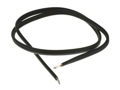 Wire; mains; 2x0,5/40cm; 2x0,50mm2; stranded; Cu; black; round; PVC; 230V