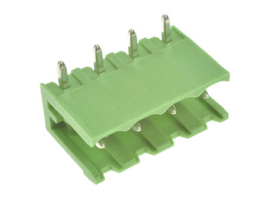 Terminal block; STL950/04-5-H; 4 ways; R=5,00mm; 7,9mm; 15A; 300V; through hole; angled 90°; open; green; PTR Messtechnik; RoHS