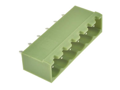 Terminal block; XY2500V-D-06P; 6 ways; R=5,08mm; 12mm; 12A; 300V; through hole; straight; closed; green; Xinya; RoHS