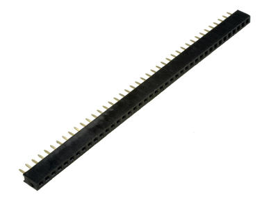 Socket; pin; PBMS40S; 2,00mm; black; 1x40; straight; 4,3mm; 2,7mm; through hole; gold plated; RoHS