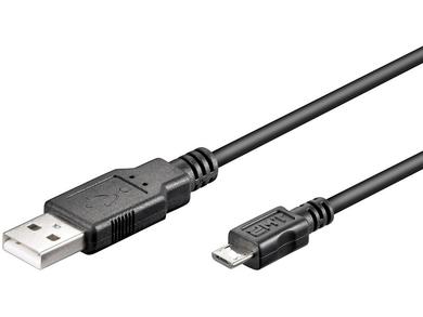 Kabel; USB; K93922; wtyk microUSB; wtyk USB-A; 0,6m; czarny; okrągły; PVC; Goobay; RoHS
