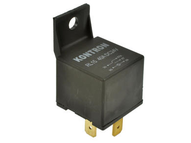Relay; electromagnetic automotive; RL15; 24V; DC; SPDT; 40A; 12V DC; for socket; with connectors; with mounting bracket; 1,6W; Kontron; RoHS