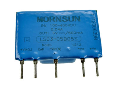 Power Inverter; LS03-05B05S; AC/DC module; 100÷400V; AC/DC; 5V; DC; 500mA; 2,5W; insulated; 1,5kV; SIP8; through hole (THT); Mornsun; RoHS