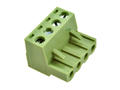 Terminal block; XY2500F-B-04P; 4 ways; R=5,08mm; 18,3mm; 12A; 300V; for cable; angled 90°; square hole; slot screw; screw; vertical; 2,5mm2; green; Xinya; RoHS