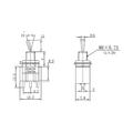 Switch; toggle; MTS102 [ON-ON]; 2*1; ON-ON; 1 way; 2 positions; bistable; panel mounting; solder; 3A; 250V AC; blue; 14mm; RoHS