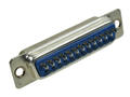 Plug; D-Sub; Canon 25p; 25 ways; for cable; solder; straight; blue; plastic; screwed; RoHS