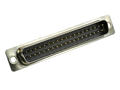 Plug; D-Sub; Canon 37p; 37 ways; for cable; solder; straight; black; plastic; screwed; RoHS