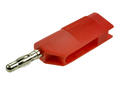 Banana plug; 4mm; 25.403.1; red; 53mm; pluggable (4mm banana socket); screwed; 32A; 60V; nickel plated brass; PE; Amass; RoHS