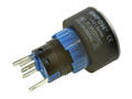Switch; push button; LAS1-AWY-11ZT/BL/12V; ON-ON; steel silver; LED 12V backlight; blue; solder; 2 positions; 5A; 250V AC; 22mm; 40mm; Onpow