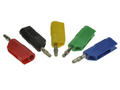 Banana plug; 4mm; 25.403.1; red; 53mm; pluggable (4mm banana socket); screwed; 32A; 60V; nickel plated brass; PE; Amass; RoHS