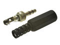 Plug; jack 3,5; WJ-3,5SP; stereo; straight; plastic; black; for cable; solder