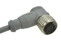 Socket with cable; 43-10190; M12-4p; 4 ways; angled 90°; with 5m cable; 0,34mm2; 6mm; grey; IP67; 4A; 250V; Conec; RoHS