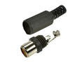 Socket; RCA; GRCA-PB; plastic; black; for cable; straight; solder