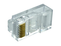 Plug; RJ45 8p8c; RJ(8p)OD; for cable; straight; round cable wire; clear; latch; RoHS