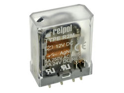 Przekaźnik; elektromagnetyczny przemysłowy; R2M-2012-23-1012; 12V; DC; 2 styki przełączne; 5A; do gniazda; Relpol; RoHS