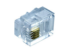 Plug; RJ11 6p4c; RJ(6p); for cable; straight; clear; latch; RoHS