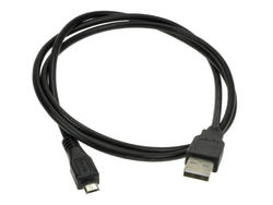 Kabel; USB; KMU; wtyk USB-A; wtyk microUSB; 1m; czarny; okrągły; PVC; RoHS