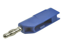 Banana plug; 4mm; 25.403.5; blue; 53mm; pluggable (4mm banana socket); screwed; 32A; 60V; nickel plated brass; PE; Amass; RoHS