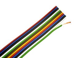 Wire; flat; TLWY; 12x0,124mm2; 0,124mm2; multicolor; PVC; -30...+70°C; 150V; 50m reel; Technokabel; RoHS