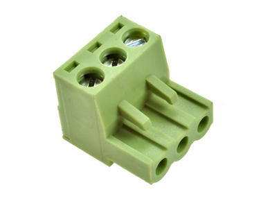 Terminal block; XY2500F-B-03P; 3 ways; R=5,08mm; 18,3mm; 12A; 300V; for cable; angled 90°; square hole; slot screw; screw; vertical; 2,5mm2; green; Xinya; RoHS