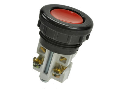 Przełącznik; przyciskowy; N1-1KPc; ON-(OFF)+OFF-(ON); czerwony; bez podświetlenia; śrubowe; 2 pozycje; 6A; 230V AC; 38mm; 61mm