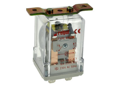Przekaźnik; elektromagnetyczny przemysłowy; R10/16-1022-46-3230; 230V; AC; 2 styki zwierne; 16A; z konektorami; śrubowy na panel; Relpol; RoHS