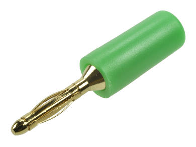 Banana plug; 2mm; 25.203.4; green; 26,5mm; solder; 10A; 60V; gold plated brass; PE; Amass; RoHS