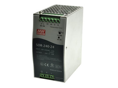 Power Supply; DIN Rail; SDR-240-24; 24V DC; 10A; 240W; Mean Well