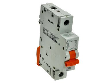 Over current breaker; DE91B06; 6A; 230V AC; 1 way; B; DIN rail mounted; screw; AEG; RoHS