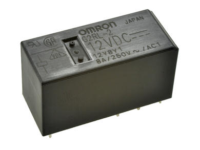 Przekaźnik; elektromagnetyczny miniaturowy; G2RL-2-12VDC; 12V; DC; 2 styki przełączne; 8A; 250V AC; 8A; 24V DC; do druku (PCB); Omron; RoHS