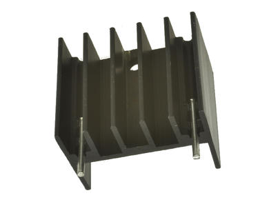 Radiator; z otworem; z 2 pinami do druku; V7142/2-2p; czerniony; 20mm; H; 15K/W; 23mm; 16mm