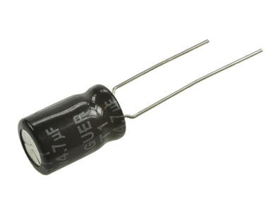 Capacitor; electrolytic; 4,7uF; 400V; RT1; KE 4.74008x12tA; diam.8x12mm; 3,5mm; through-hole (THT); tape; Leaguer; RoHS