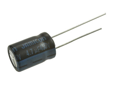 Capacitor; electrolytic; 4,7uF; 450V; TK; TKR4R7M2WG16M; diam.10x16mm; 5mm; through-hole (THT); bulk; Jamicon; RoHS