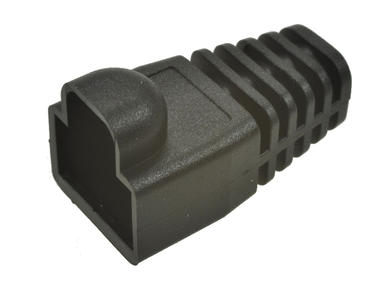 Plug cover; RJ45 8p8c; OBRJ45; for cable; straight; black