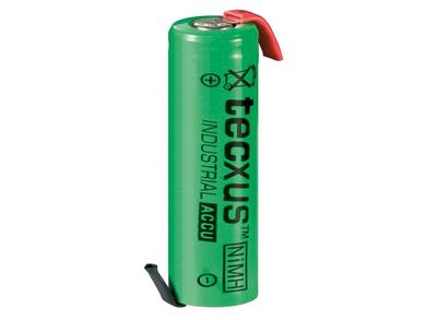 Rechargeable battery; Ni-Mh; T2100AA; 1,2V; 2100mAh; fi 14,5x50,5mm; 2 pins; for soldering; TECXUS; R6 AA