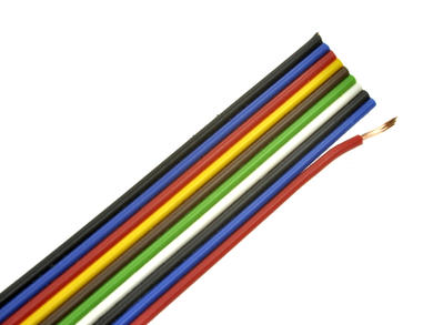 Wire; flat; TLWY; 10x0,35mm2; 0,35mm2; multicolor; PVC; -30...+70°C; 150V; 50m reel; Technokabel; RoHS