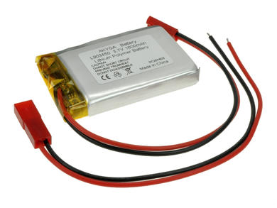 Akumulator; Li-Po; 903450; 3,7V; 1600mAh; 9x34x50mm; Zabezpieczenie PCM; konektor+ gniazdo 2,54*2piny; AKYGA; RoHS