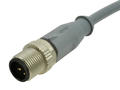 Plug with cable; 43-10124; M12-5p; 5 ways; straight; with 2m cable; 0,34mm2; 6mm; grey; IP67; 4A; 60V; Conec; RoHS